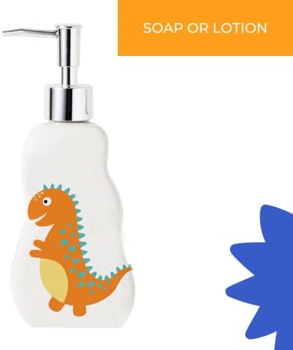Kids Dinosaur Bathroom Set – 3-Piece Fun Bathroom Accessories for Kids, Including Toothbrush Holder, Soap Dispenser, and Cup – Adorable Dinosaur Décor for a Playful Bathroom.