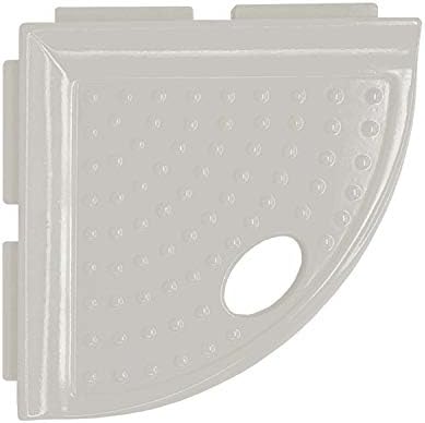 Questech 5" Corner Shower Footrest, Lugged for New Construction, Shaving Shelf for Inside Shower, Bathroom Storage Corner Caddy, Metro Lugged, Gray Polished