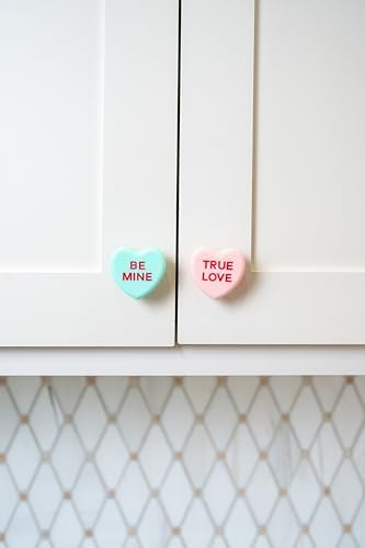 Knobēz 8pk Decorative Knob Covers - Valentine Conversation Hearts Decor