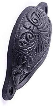 Renovators Supply Wrought Iron Knobs For Cabinets And Drawers - Antique Drawer Knobs - Decorative Cup Cabinet Pulls - Cupboard Knobs - Unique Cabinet Knobs with Mounting Hardware - 4.5 In., Pack of 6