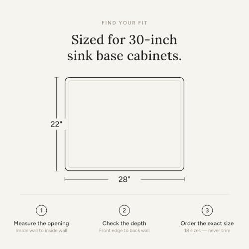 BASIN - Under Sink Mats for Kitchen Waterproof - The Original Silicone Under Sink Liner Drip Tray - Designed in USA - Sink Cabinet Protector for Water Drips, Leaks, Spills - 28"x22" Taupe