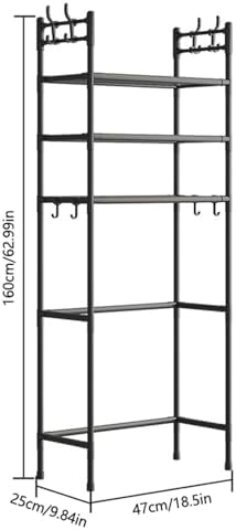 3-Tier Over the Toilet Storage,Metal Storage Rack Above The Toilet Storage Rack,Space Saver Freestanding Bathroom Shelve for Accommodate Toiletries and Daily Necessities (Black)