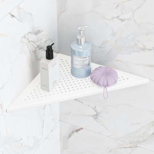 Qeke Corner Shower Shelves, 12” Recessed Tile Shower Shelf White, 1 Pack