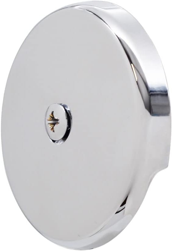 Westbrass D328-2-26 3-1/8" One-Hole Bathtub Overflow Faceplate and Screw, Polished Chrome (2-Pack)
