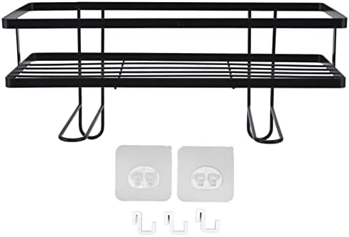 Bathroom Toilet Tank Storage Rack No Drill Iron Toilet Organizer Shelf Space Saving Black Toilet Storage Stand for Home Washroom