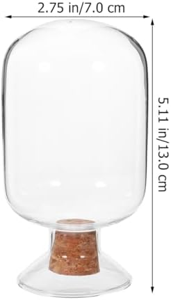 Veemoon Match Cloche Glass Jar with Cork Stopper, Clear Match Organizer Matchsticks Upside Down Display Holder Cotton Swabs Toothpicks Storage Jar for Bedroom Bathroom Fireplace 250ml