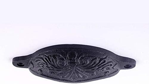 Renovators Supply Wrought Iron Knobs For Cabinets And Drawers - Antique Drawer Knobs - Decorative Cup Cabinet Pulls - Cupboard Knobs - Unique Cabinet Knobs with Mounting Hardware - 4.5 In., Pack of 6