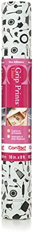 Con-Tact Brand Grip Prints Shelf Liner, Durable and Non-Adhesive Liners, Non-Slip Drawer and Cabinet Liner, 18" x 8', Cucina, Pack of 1 Roll