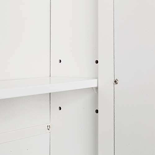 Karl home White Wall Mounted Medicine Cabinet, 2 Mirror Door Bath Storage