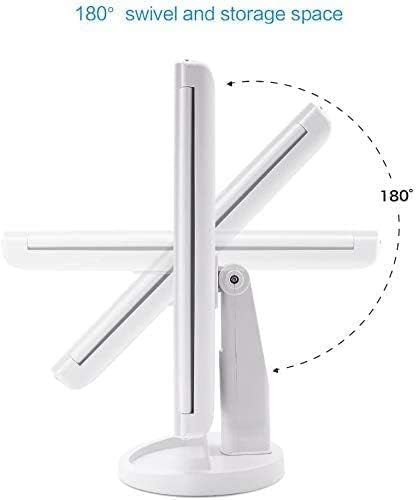 Flymiro Tri-fold Lighted Vanity Makeup Mirror with 3x/2x Magnification,Light up Mirror for Makeup,Touch Screen 21 LEDs,180° Rotation Countertop Cosmetic Mirror,Gifts for Women Mom Teen Girls