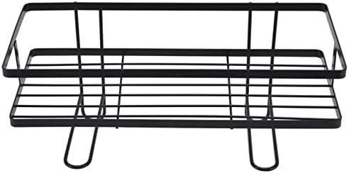 Bathroom Toilet Tank Storage Rack No Drill Iron Toilet Organizer Shelf Space Saving Black Toilet Storage Stand for Home Washroom