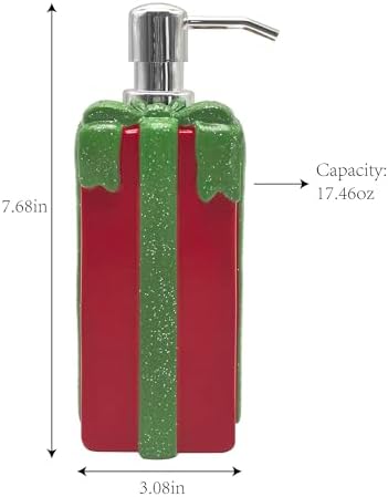 Christmas Resin Soap Pump Dispenser and Hand Towel Gift Set – Holiday Bathroom Décor Featuring Snowman, Penguin & Gift Box Designs – Festive Soap Dispenser with Matching Towels