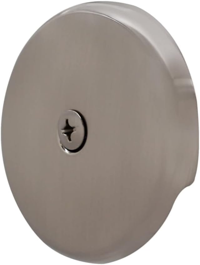 Westbrass D328-2-07 3-1/8" One-Hole Bathtub Overflow Faceplate and Screw, Satin Nickel (2-Pack)