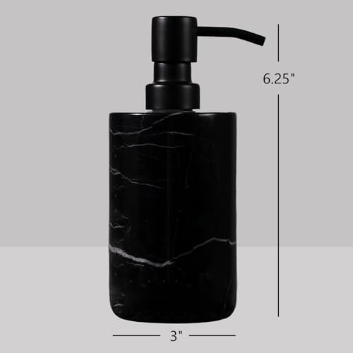 Elegant Black Marble Bath Essentials - Elevate Your Bathroom with Luxurious, Timeless Design,Marble Bath Accessories, Craftsmanship (Soap Pump)