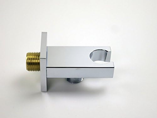 Hand Held Shower Head Holder with Hose Connector Shower Wand Holder Wall Mount Handheld Shower Handle Sprayer Holder Shower Hose Adapter Shower Elbow with Spray Head Bracket Showerhead Holder Chrome