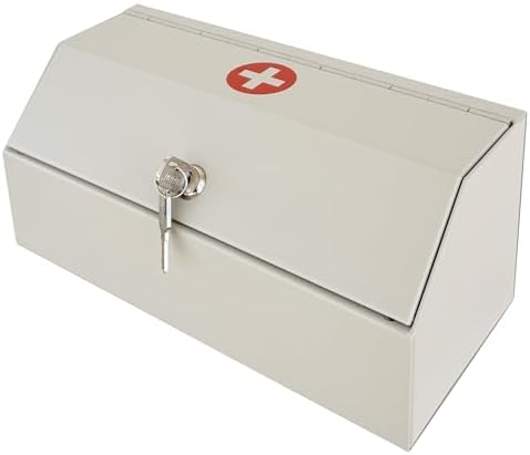 Wall-Mount Steel Medicine Cabinet with Key Lock