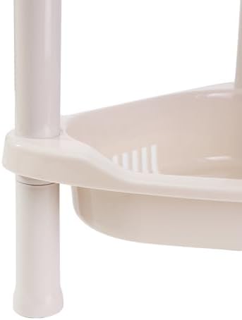3 Tier Beige Corner Shower Caddy, 14.5 x 10 x 22.5 Inches, Plastic Shower Stands for Inside Bathroom, Bathtub, Shower Table (Beige 3 Tier)