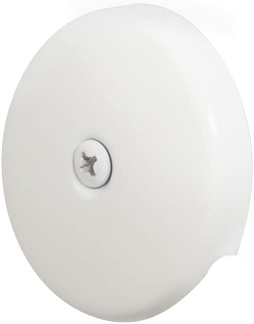 Westbrass D328-2-50 3-1/8" One-Hole Bathtub Overflow Faceplate and Screw, Powder Coat White (2-Pack)