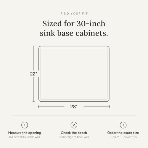 BASIN - Heavy Duty Under Sink Mat - Original Silicone Under Sink Mats for Waterproof - Under Sink Tray - Under Sink Cover Kitchen Cabinet Liner - 28x22