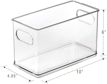 BINO | Stackable Plastic Storage Bins, Clear | THE CLARUS COLLECTION | Pantry Organizers and Storage Containers | Fridge Organizer Bins | Kitchen Cabinet Organizer | Medicine Cabinet Bin