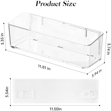 PAVSTINE 2 Pcs Clear Shower Shelf, Large Bathroom Wall Mounted Shower Caddy