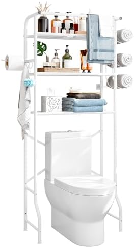Over The Toilet Storage Shelf 3 Tier Bathroom Organizer White