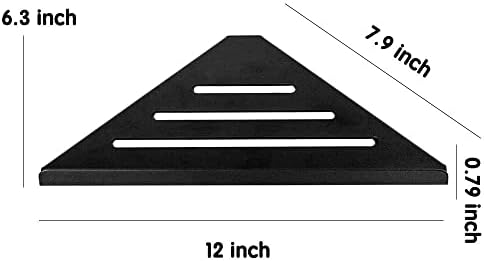Lavatory Bathroom Corner 304 Stainless Steel Shelf Wall Mount Triangular Shower Corner Shelf,Black