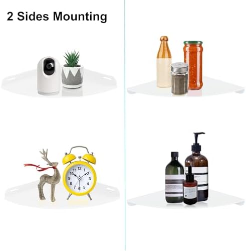 Corner Shower Caddy Shelf Rack, 8.5"x8.5" 2 Tier White