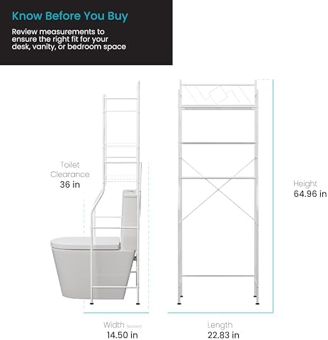 Home Zone Living Over-the-Toilet Bathroom Storage Cabinet Organizer