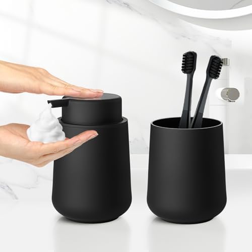 Matte Black Bathroom Toothbrush Holder Set