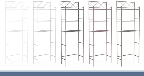 J&V TEXTILES 3-Shelf Bathroom Organizer Over The Toilet, Bathroom Spacesaver (Black)