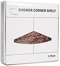 Genuine Marble Corner Shelf for Bathroom Shower Wall, 9"X9"X5/8", Both Sides Polished (EDMT9SHE - Emperador Dark)