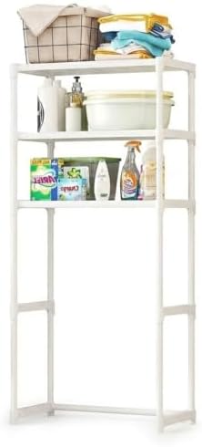 3-Tier Over the Toilet Storage, Metal Bathroom Shelve, Over Toilet Bathroom Organizer Storage Rack, Space Saver Freestanding Shelf for Restroom Laundry Balcony Room