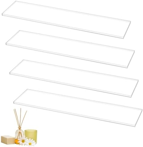 DERTE 4 Pack 13 Inch Acrylic Clear Medicine Cabinet Shelves 1/4 Inch Thick