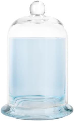 rejomiik Qtip Holder Glass Apothecary Jars with Lids Bathroom Storage Blue