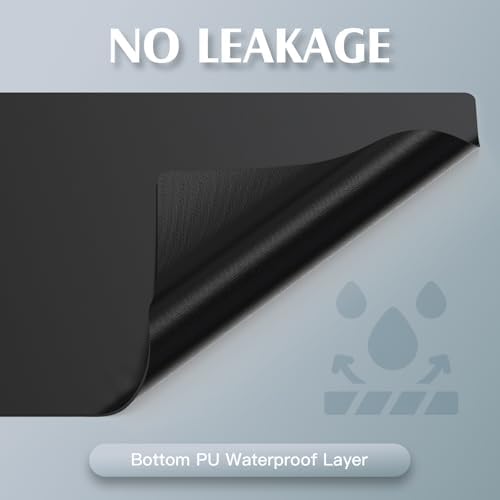 VERIFOST Under Sink Mat for Kitchen, 2 Piece Super Absorbent Undersink Mats for Bottom of Kitchen Sink, 34" X 22" Cuttable Under Sink Liner, Quick-Dry Under Bathroom Sink Mat, Black