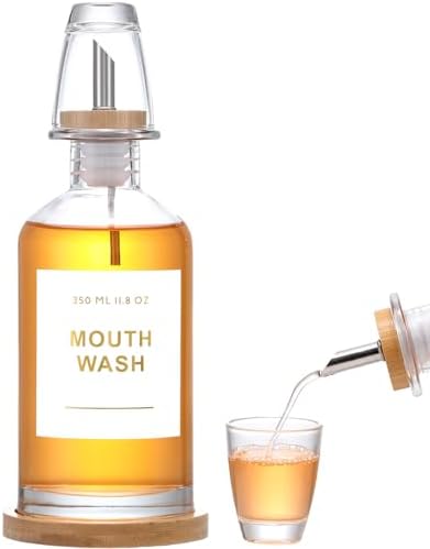 11.8OZ Glass Mouthwash Dispenser, Clear