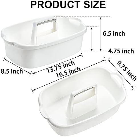 TOPZEA 2 Pack Cleaning Supplies Caddy, Large Plastic Cleaning Supply Organizer Bucket with Handle Portable Housekeeping Shower Tote Caddy Under Sink Tool Storage Baskets for Dorm, Bathroom, Household