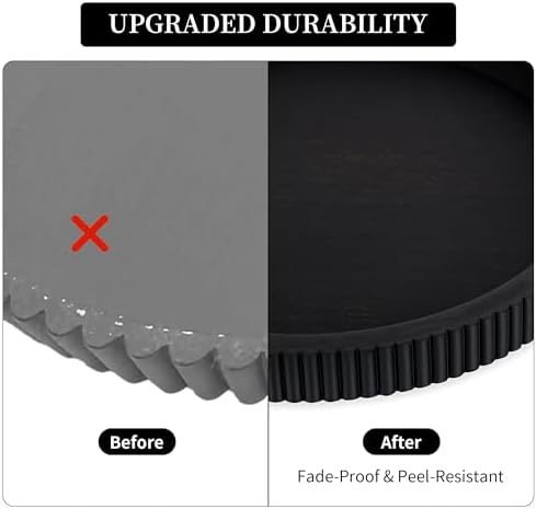 Hanobe Black Decorative Coffee Table Tray, Scalloped Edge