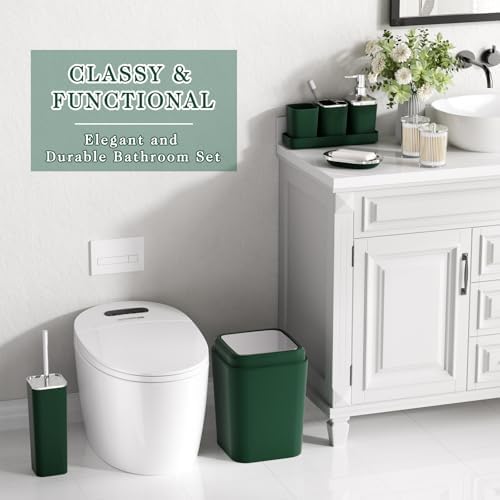 XLHOMO Bathroom Set with Shower Curtain and Rugs, Green Bathroom Set