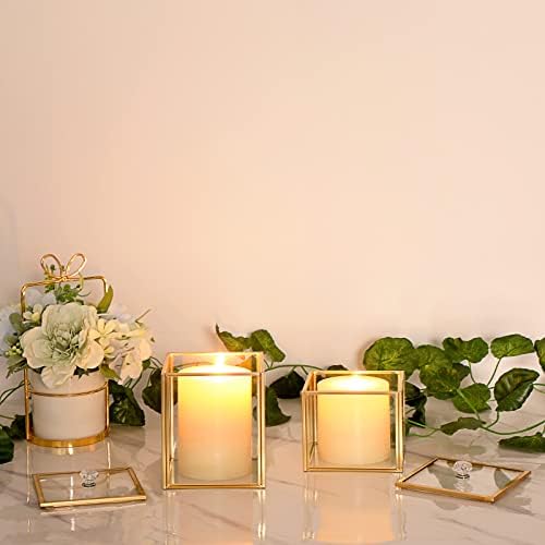 Hipiwe 2 Pack Glass Qtip Holder Dispenser With Lid Gold Bathroom Containers