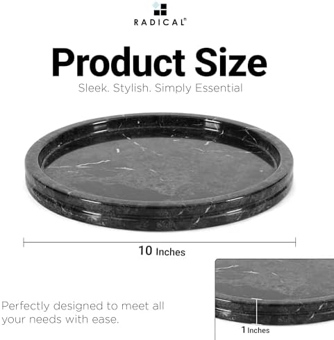 Radicaln Round Marble Tray for Vanity & Bathroom Counter, 10" Serving Tray