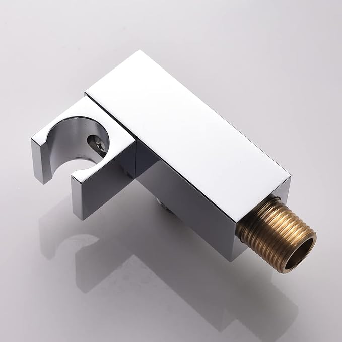 AYIVG Bathroom All Brass Wall Mount Adjustable Hand Held Shower Head Bracket Holder , Chrome Finish