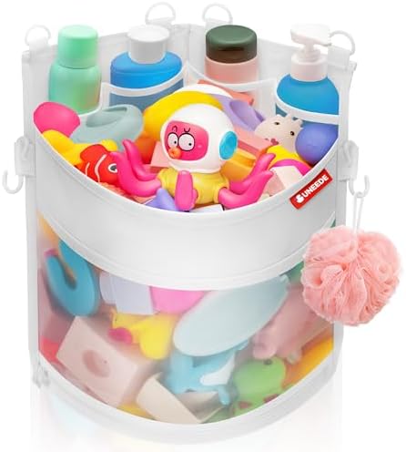 UNEEDE 3.5 Gallons Corner Mounted Versatile Bath Toy Organizer