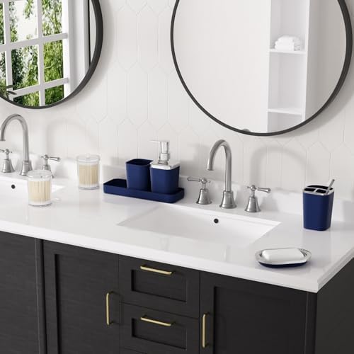 XLHOMO Bathroom Accessory Set, Blue Bathroom Set, 9PC Blue Bathroom Decor