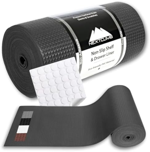 Shelf Liner, Drawer Liner & Kitchen Cabinet Liner – Thick Waterproof Rubber Refrigerator Liners, Fridge Mat, Wire Shelf Cover for Dresser, Pantry, Bathroom, Closet & Toolbox