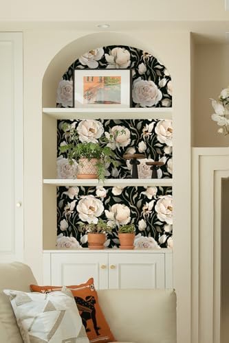 HAOKHOME Adhesive Shelf Liner Cabinet Floral Contact Paper 17.3in x 16.4ft