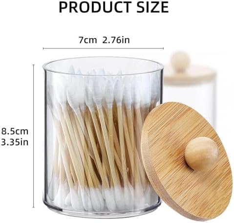 novelinks Acrylic Plastic Qtip Holder Dispenser (Beige, 6 Pack)
