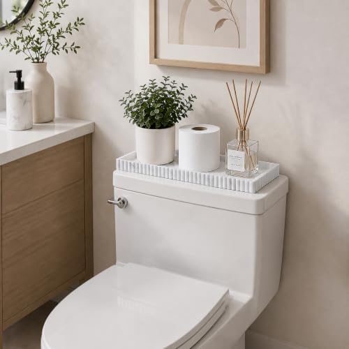Silicone Bathroom Tray Vanity Tray Kitchen Counter Decor, Large, Marble