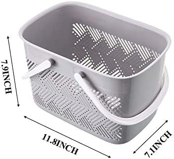 Shower Caddy Portable,College Dorm Organizer Plastic Bathroom Storage Organizer Bins Cute Shower Caddy Basket With Handle Portable Caddy Basket 11.8 * 7.1 * 7.9 inch - Grey